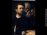 Arnold Bocklin Self Portrait with Death painting